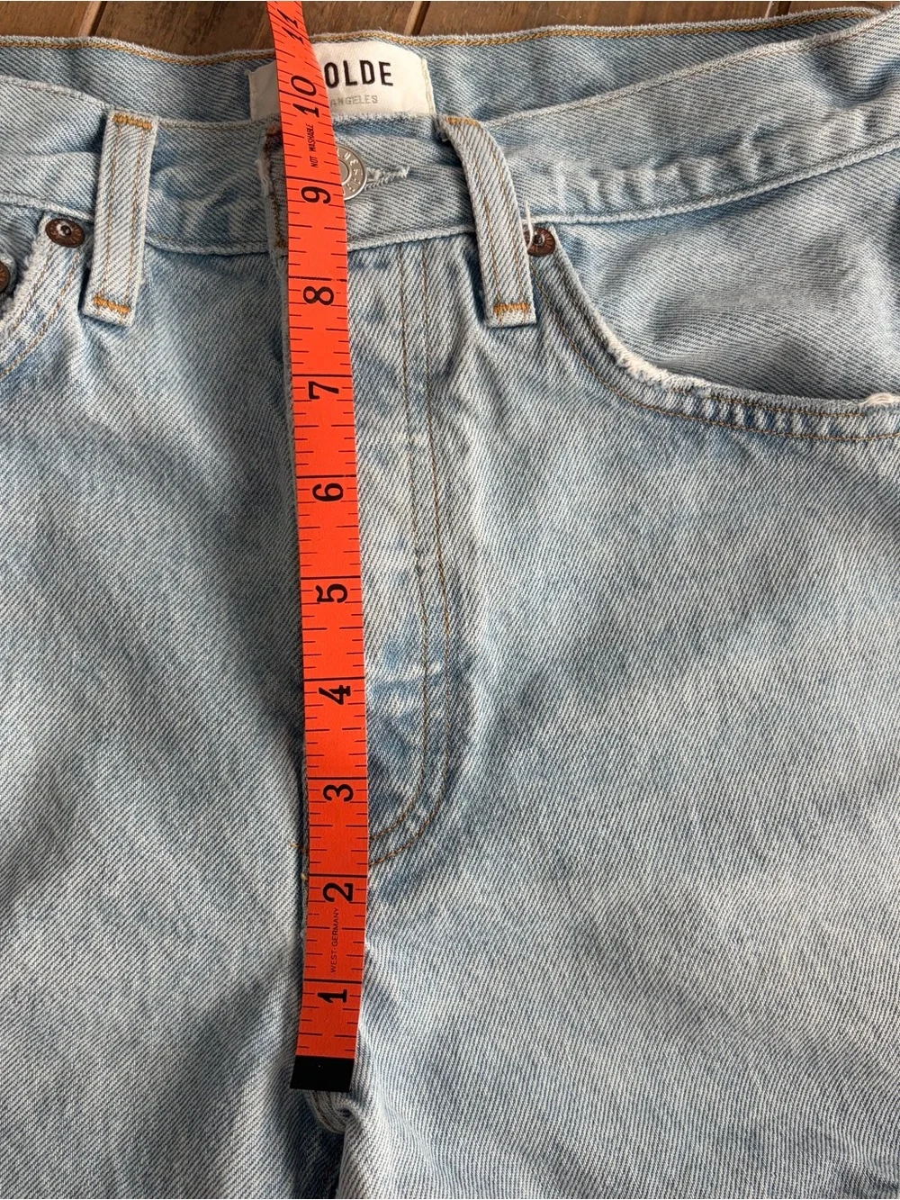Agolde Women's Light Blue High-Rise Denim Shorts